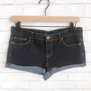 FOREVER 21 Dark Denim Cuffed Shorts